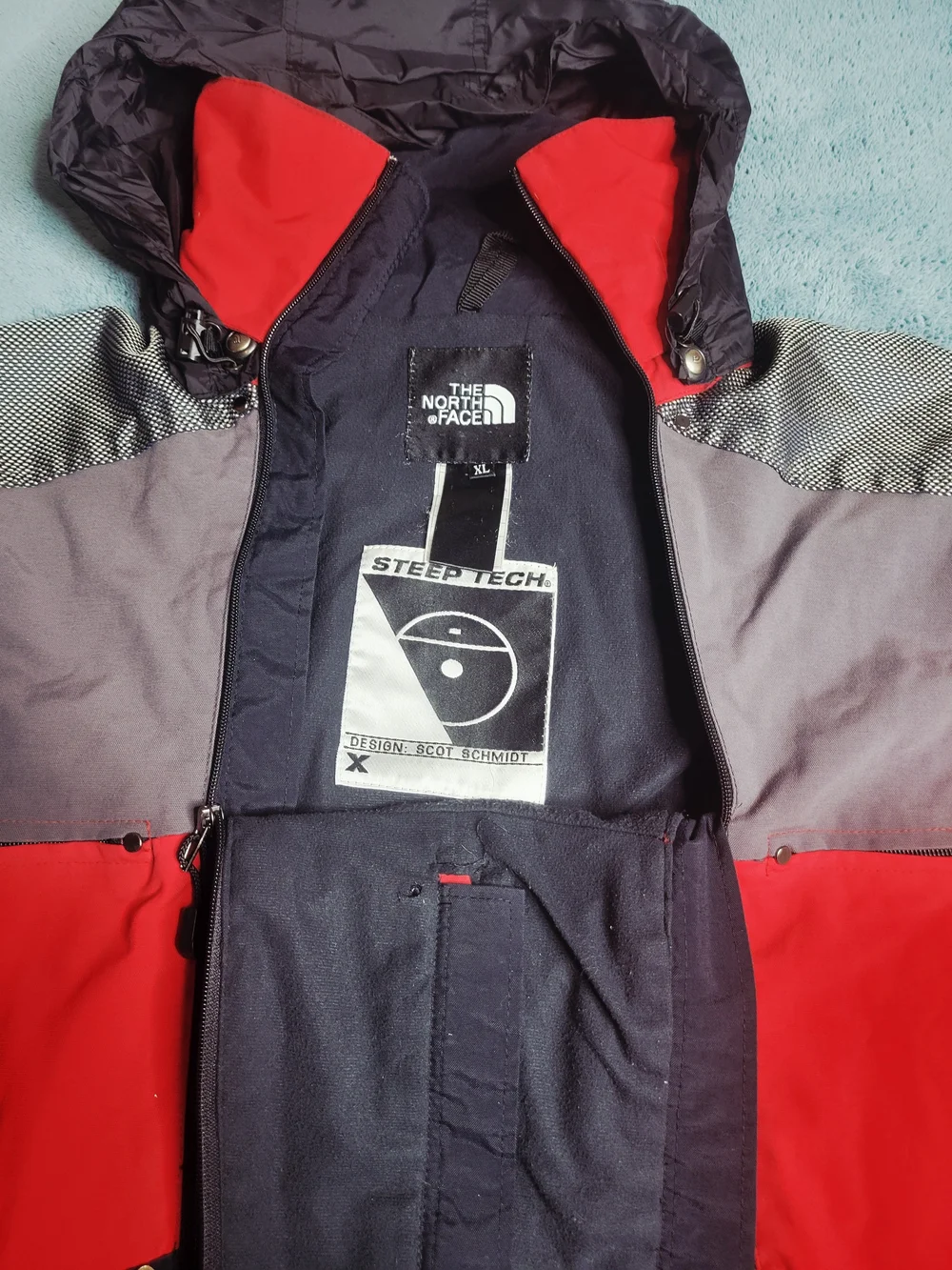 VTG The North Face Steep Tech Apogee Jacket Red Black XL Scot Schmidt Complete